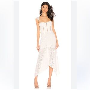 Karina Grimaldi $378 Eyelet Corset Midi Dress Size 2